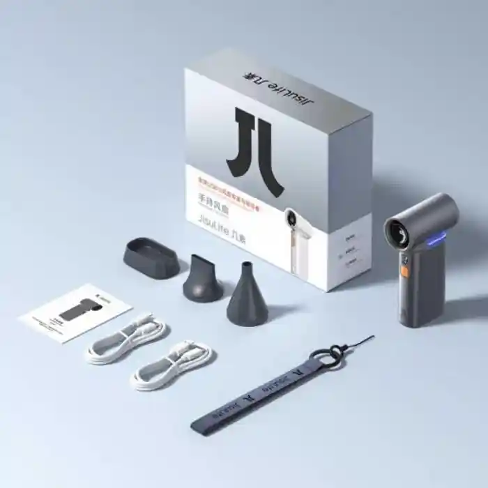 JISULIFE Ultra1 3 In 1 Portable Handheld Turbo Fan, 100 Speeds Adjustable Mini Personal Fan, 9000mAh USB Rechargeable Fan Battery Operated, LED Display, Metal Shell with Accessories Gifts for Men Wom